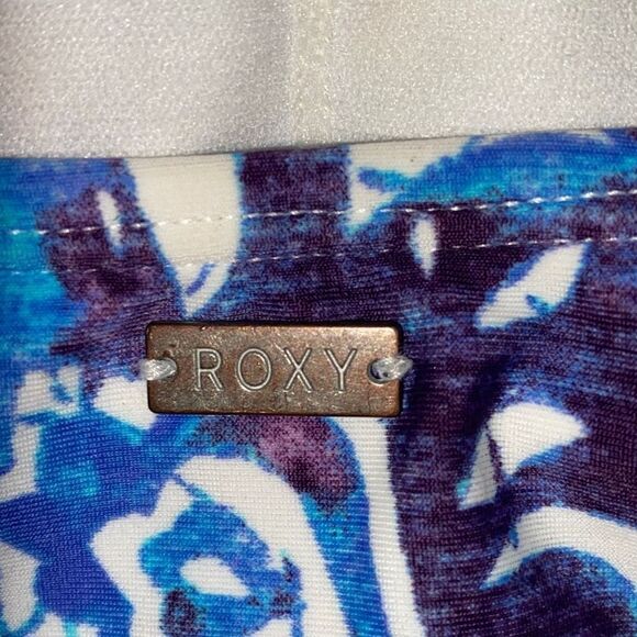 Roxy NWOT Bustier Swim Crop Top Preppy Seascape Blue/White Multi Y2K Surfer XS - Picture 4 of 8